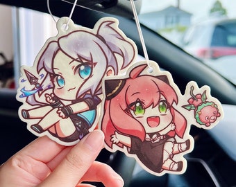 Car Air Freshener, Anime Inspired, JDM Scent, Chibi Design (SUMMER 2022 RELEASE) (2 count)
