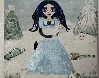 Das Schweigen der Schneekönigin Acryl auf Leinwand