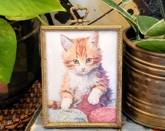 Antique Gold Picture Frame, Vintage Gold Metal Frame, Antique Convex Glass, Shabby Chic, Ornate Photo Display, French Country, Frame Gift