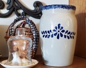 Vintage Loomco Butter Churn 6 quot Sponge rim Flower Pottery Stoneware