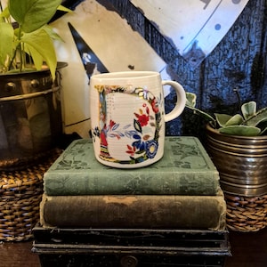 Anthropologie Starla Halfmann Initial D Floral Flowers Ceramic Coffee Tea Mug Christmas Mug Gift bild 1