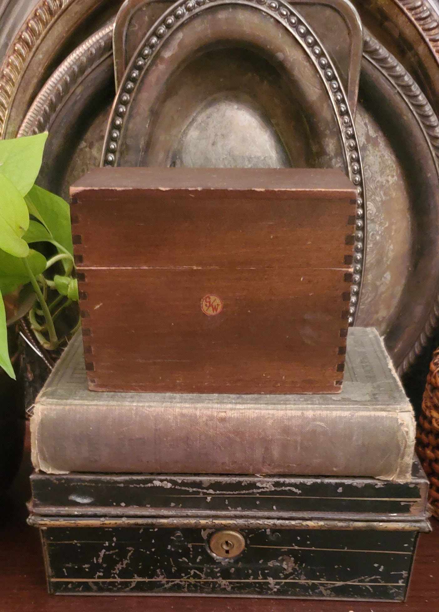 Vintage Globe Wernicke 83 C Recipe Box Wooden Dove Tailed Etsy