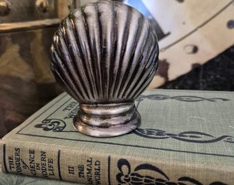 Vintage Solid Brass Seashell Paperweight, Nautical Decor