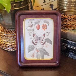 Vintage 5x7&quot;  Wood Frame, Vintage Mahogany Frame, Retro Wood Frame, Red Wood Frame, Vintage Cherry Frame, Bohemian Decor, Spring Decor