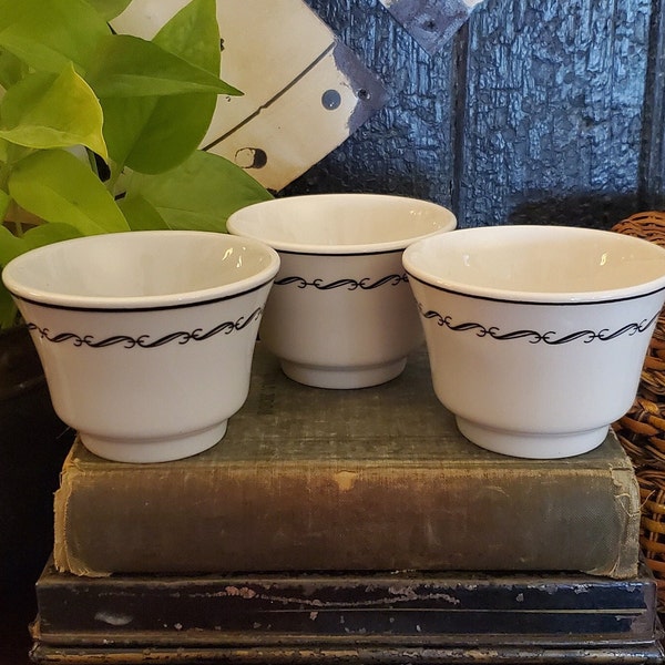 Vintage Restaurant Ware Bowls , Lamberton Sterling China , Set of 3 , Mid Century Dinner Ware , Custard Cups