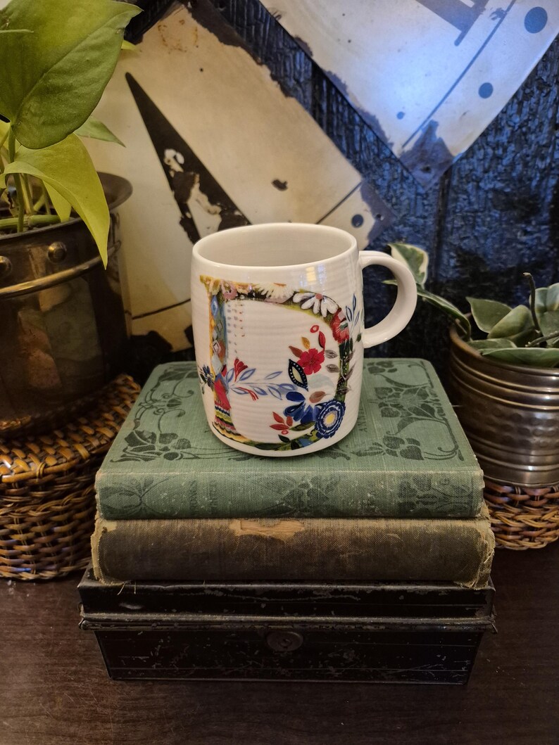 Anthropologie Starla Halfmann Initial D Floral Flowers Ceramic Coffee Tea Mug Christmas Mug Gift bild 10