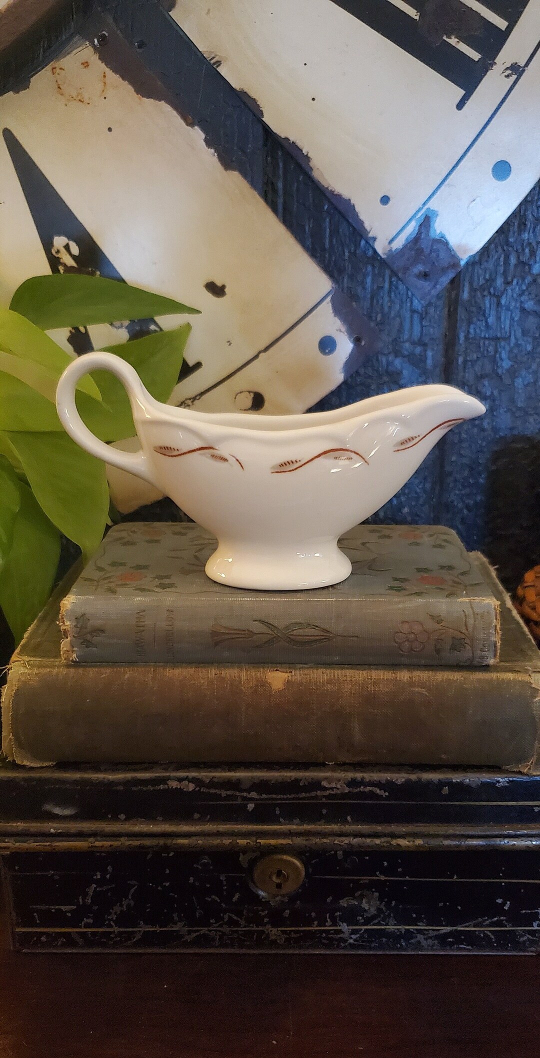 Vintage Homer Laughlin Ironstone Gravy Boat , Restaurant Ware Gravy