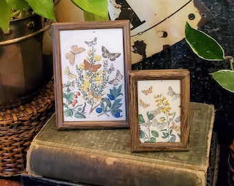 Mid Century Frame Set, Set of 2 Vintage Wood Frames, MCM Frame Set , Small Wood Frame, Mid Century Modern Decor,  Cottagecore Decor