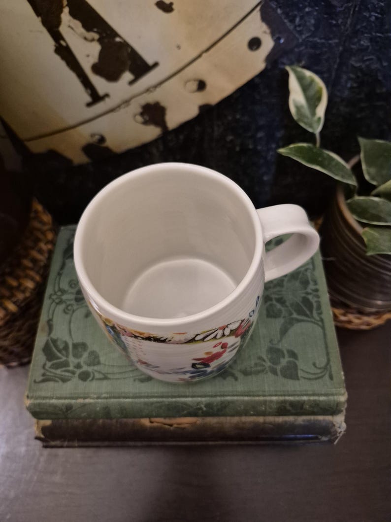 Anthropologie Starla Halfmann Initial D Floral Flowers Ceramic Coffee Tea Mug Christmas Mug Gift bild 7