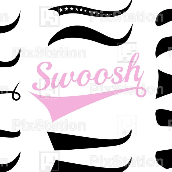 Swoosh-Svg, Baseball-Swoosh-Svg, Sport-Swoosh-Svg, Swoosh-Schwänze, kostenlose kommerzielle Nutzung, Swoosh-Bundle, Schnittdateien für Cricut, Silhouette | ps90