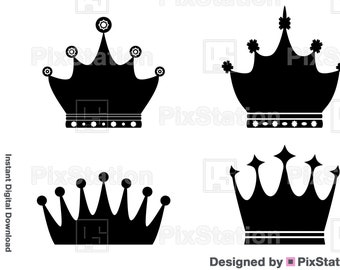 Crown Bundle Svg, Crown Svg, Princess Crown Svg, Queen Crown Svg, King Crown Svg, Birthday Party Crow Svg Clipart for Cricut and Silhouette