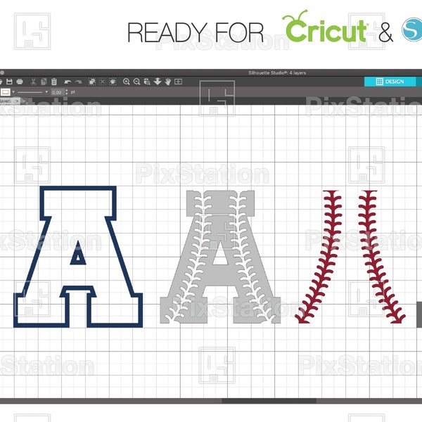 Four layers baseball alphabet svg, Letters numbers with stitches svg, png, Softball college varsity svg cut files Cricut n Silhouette | ps52