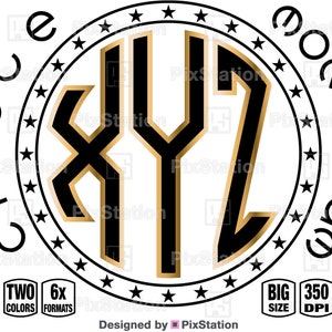 Circle Monogram Alphabet SVG: Two-Layer Keychain Letters (Digital Download)