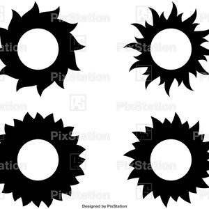 Girassol Svg, Sol Svg, Sol Svg, Vetores de Clip Art, Dxf PNG Eps, Uso Comercial Svg, Download Digital - Imprimível, Cricut e Silhouette
