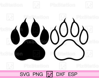 Paw Print SVG: Animal Claw Outline, Cricut & Silhouette Cut File