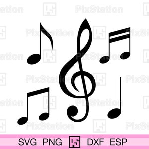 Music Notes Svg, Treble Clef Svg, Clef Svg, Treble Svg, G Clef, Music Symbol, Music Note Clipart, Decal cut file Cricut Silhouette | ps69