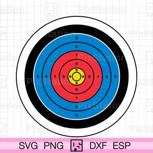 Bullseye svg, 12x12 shooting target png, printable shooting target svg, decal cut files for Cricut and Silhouette | ps302