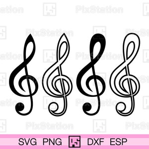 Treble Clefs Svg Bundle, G Clef Svg, Treble Svg, Vector Music Symbol Svg, Music Note, Music Clipart, Decal cut file Cricut Silhouette | ps70