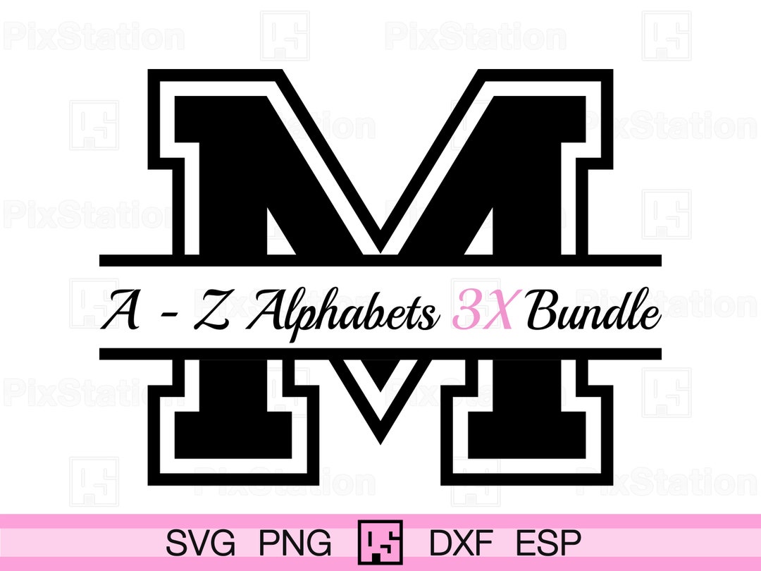 Varsity Monogram Alphabet SVG: Layered College Font (digital Download ...