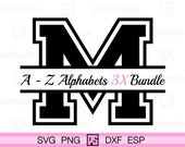Varsity Monogram Alphabet SVG: Layered College Font (Digital Download)