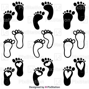 Baby Feet Bundle, Baby Füße Herz, Baby Füße Umriss, Baby Fußabdruck geschnitten, freie kommerzielle Nutzung geschnitten Dateien für Cricut Silhouette