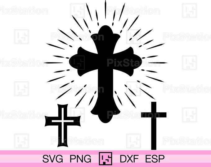 Jesus Cross SVG Bundle PNG Files, Crucifix Svg, Christian Cross SVG ...