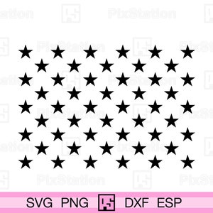 50 estrellas de la bandera de EE. UU. svg, estrellas svg, estrellas de contorno de la bandera estadounidense, estrella de la bandera de EE. UU., cincuenta estrellas de la bandera de EE. UU. para Cricut y Silhouette / ps234