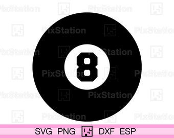 8 Ball Clipart, Pool Vector, Cricut & Silhouette Cut Files (Digital Download)