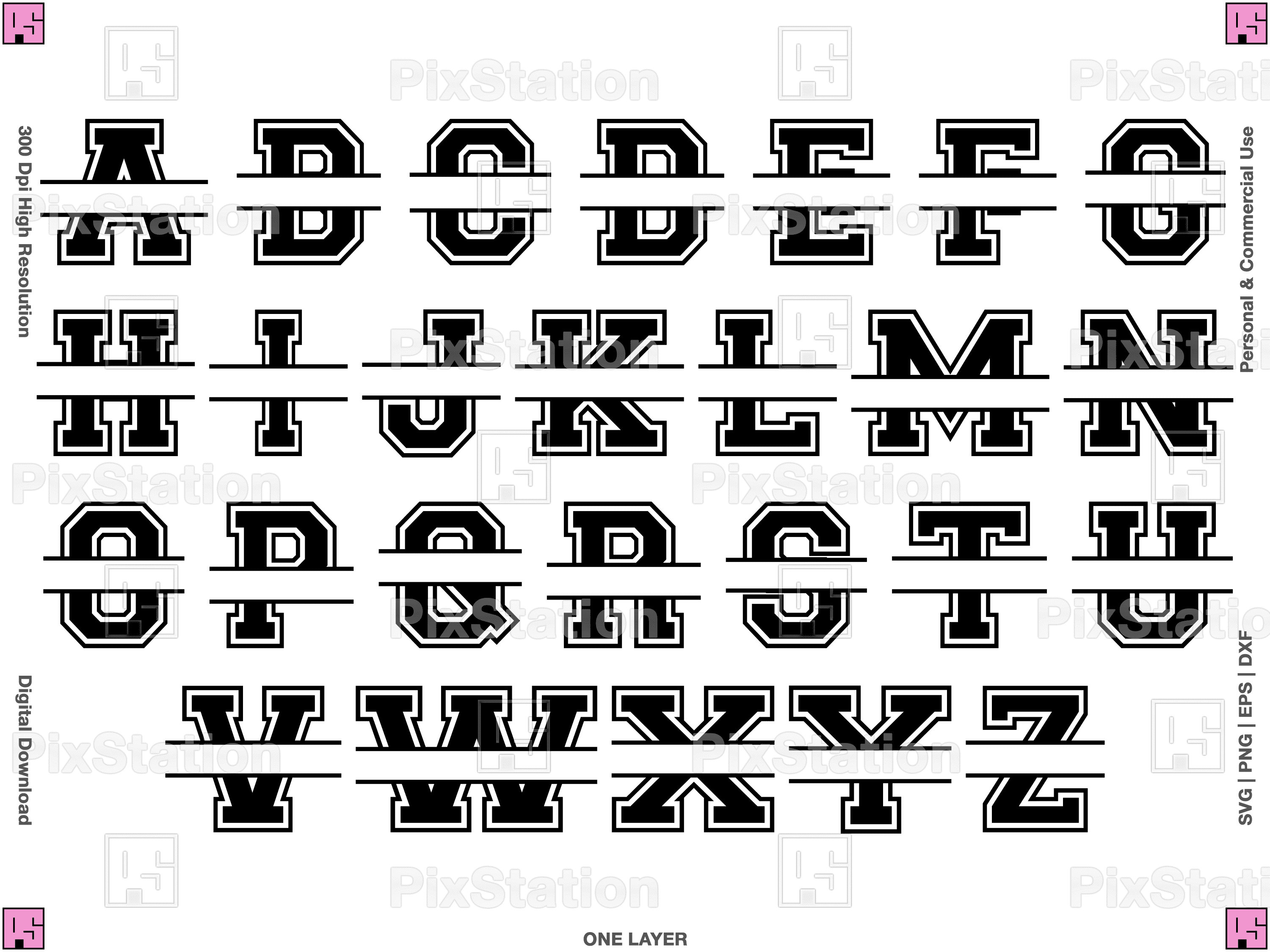 Varsity Monogram Alphabet SVG: Layered College Font (digital Download ...