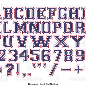 three layers varsity alphabet svg, png, dxf, eps, studio3, letters, numbers, college multilayered varsity svg font athletic sport alphabet vector clipart svg free commercial use digital download decal cut file for cricut and silhouette by pixstation