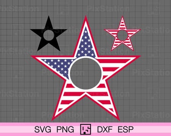 American Flag Star Monogram SVG: Patriotic 4th of July (Digital Files)