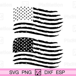 Bandera de EE. UU. ondulada y desgastada Svg, bandera estadounidense ondeante Svg, 4 de julio, bandera patriótica de EE. UU. ondeada, Día de la Independencia Png, Cricut Silhouette / ps116