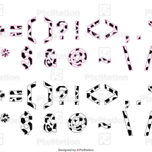 symbols varsity cow alphabet svg, cow alphabet svg, cow letters svg, cow font svg, cow print svg, font animal, varsity font block decal cut file for cricut and silhouette by pixstation store