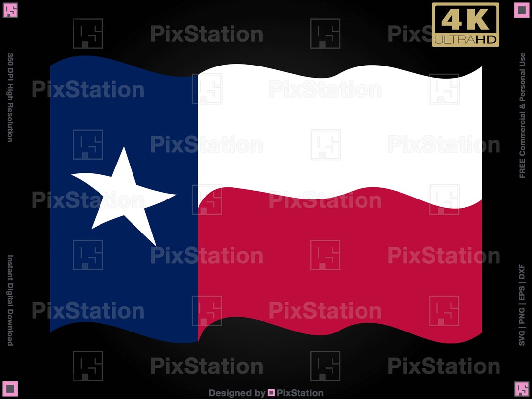 Two Waving Texas Flags Svg Dxf Png Wave Texas Flag Svg 4th Etsy