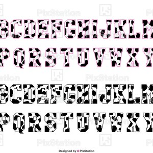 cow letters svg, varsity cow alphabet svg, cow alphabet svg, cow font svg, cow print svg, font animal, varsity font block cricut and silhouette by pixstation store