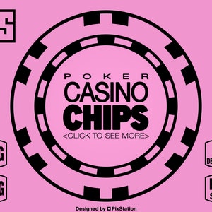 Jeu de jetons de poker casino svg, jetons de poker png, vecteur de jeu de hasard svg, sticker casino coupe fichier pour Cricut et Silhouette