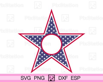 American Flag Star Monogram SVG: Patriotic 4th of July (Digital Download)