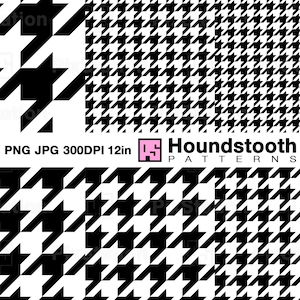 Ensemble de motifs de mode pied-de-poule png, motif pied-de-poule png, papier numérique pied-de-poule jpg, modèle sans couture mode png | ps444