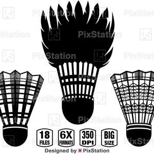 Navette de badminton svg, lot svg badminton, navette badminton clipart png, sticker svg ballon de badminton coupe fichier pour Cricut et Silhouette