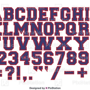 two layers varsity alphabet svg, png, dxf, eps, studio3, letters, numbers, college multilayered varsity svg font athletic sport alphabet vector clipart svg free commercial use digital download decal cut file for cricut and silhouette by pixstation