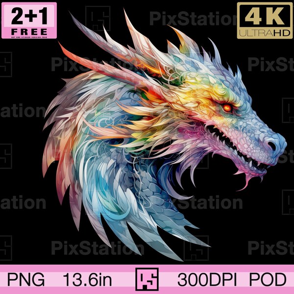 Fantasy Dragon png, Dark monster fantasy dragon png, Fantasy party decoration artwork sublimation printable clipart download | ps368