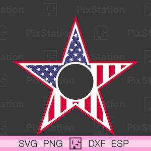 Monograma de estrella de bandera estadounidense Svg, estrella patriótica Svg, 4 de julio Svg, estrella de EE. UU., Día de la Independencia Svg, patriótico estadounidense, silueta de Cricut