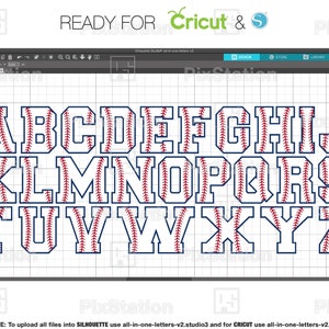 layered baseball varsity alphabet svg