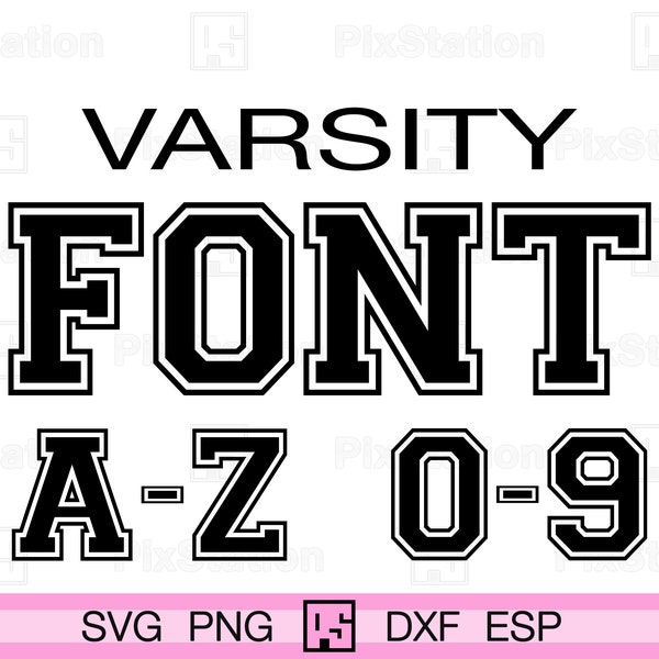 Varsity font svg, Sports font, College font svg, University font, letters, numbers, athletic, block, Decal cut file Cricut Silhouette