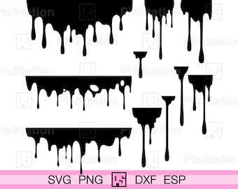 Dripping Borders Svg, Dripping Borders Svg Bundle, Dripping Liquid Choclate Paint Drip Melting Design Decal cut file for Cricut n Silhouette