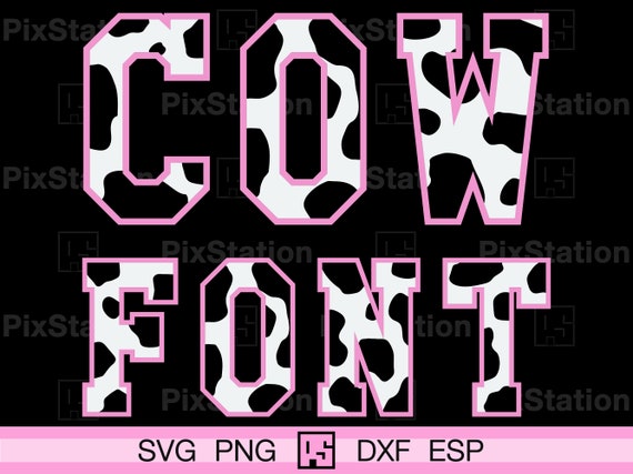 Varsity Cow Print Alphabet SVG Font (Digital Download)