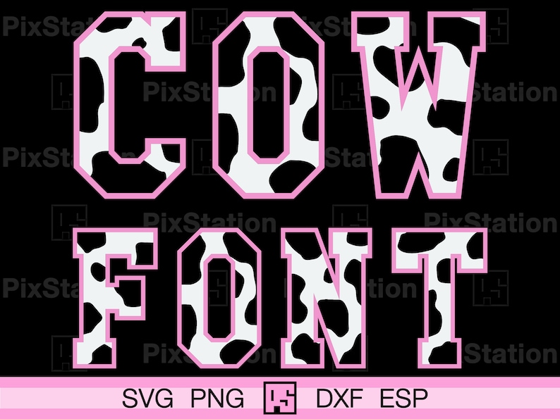 varsity cow alphabet svg
