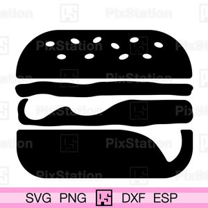 Burger png, Hamburger png, Cheeseburger png, Burger svg, Fast food svg decal cut file for Cricut n Silhouette | ps265