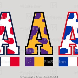 Varsity Cow Print Alphabet SVG Font (Digital Download) image 7