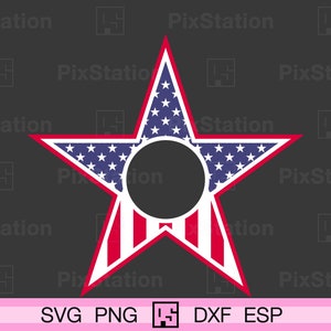 Monograma de estrella estadounidense Svg, estrella patriótica Svg, 4 de julio Svg, estrella de EE. UU., Día de la Independencia Svg, patriótico estadounidense, silueta de Cricut